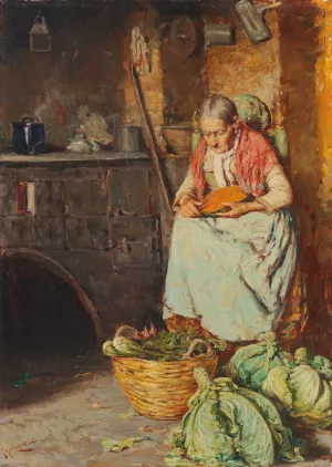 In der Kuche by Giuseppe Giardiello Oil Painting