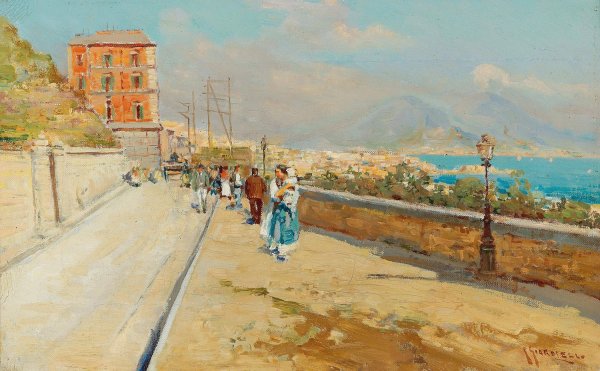 Main Product Photo of Scene near Naples II Painting by Giuseppe Giardiello