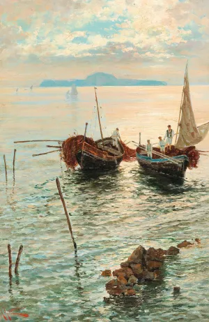 Scene near Naples by Giuseppe Giardiello Oil Painting