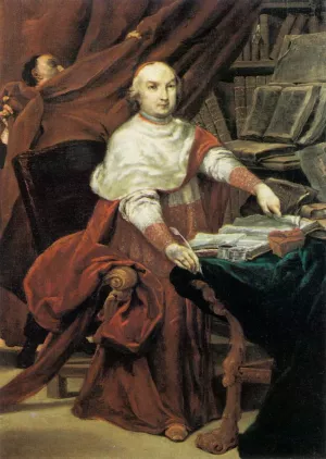 Cardinal Prospero Lambertini by Giuseppe Maria Crespi Oil Painting