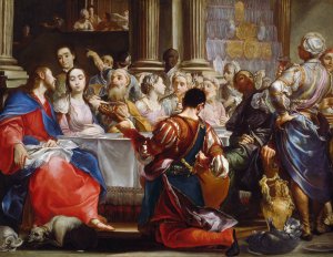 The Wedding at Cana by Giuseppe Maria Crespi Oil Painting