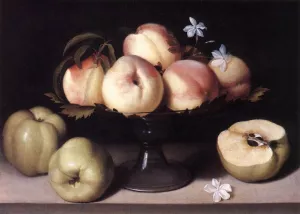 Still-Life with Peaches by Giuseppe Nuvolone Oil Painting