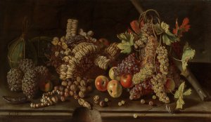 Still Life of Fruit and Nuts by Giuseppe Ruoppolo Oil Painting