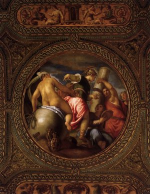 Pallas Athene between Fortune and Virtue Oil painting by Giuseppe Salviati