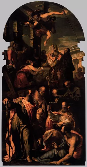 Presentation of Mary in the Temple by Giuseppe Salviati Oil Painting
