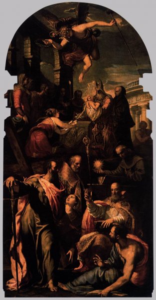 Presentation of Mary in the Temple by Giuseppe Salviati - Hand-Painted Oil Painting Reproduction