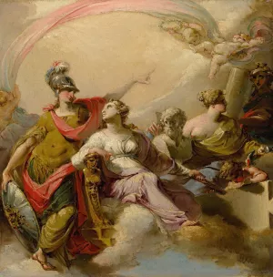 Minerva Defending The Arts by Giuseppe Santi Oil Painting