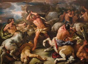 Battle of the Centaurs against the Lapiths by Giuseppe Simonelli Oil Painting