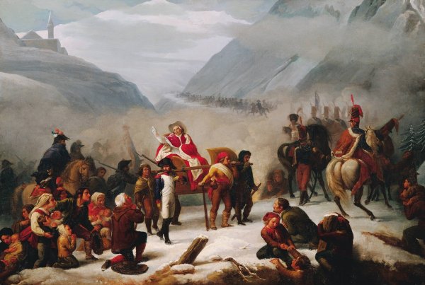 Papst Pius VII. uberschreitet die Alpen by Giuseppe Sogni - Hand-Painted Oil Painting Reproduction