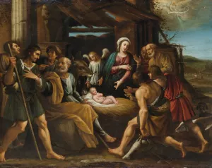 The Adoration Of The Shepherds Oil painting by Giuseppe Vermiglio