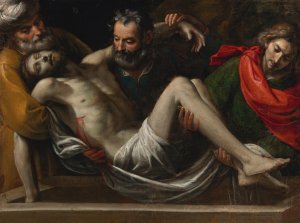 The Entombment Of Christ by Giuseppe Vermiglio Oil Painting