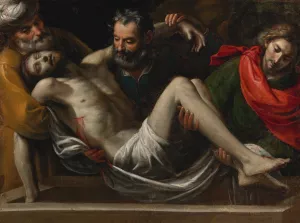 The Entombment Of Christ by Giuseppe Vermiglio Oil Painting