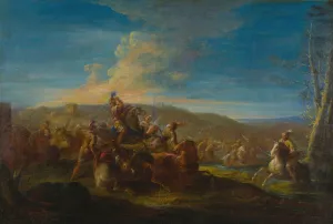 A Battle Scene by Giuseppe Zais (Follower) Oil Painting
