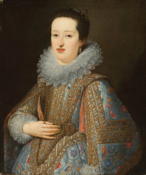 Portrait of Eleonora Gonzaga  by Giusto Suttermans - Hand-Painted Oil Painting Reproduction