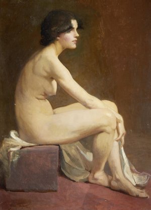 Portrait Of A Female Nude by Glyn Warren Philpot Oil Painting