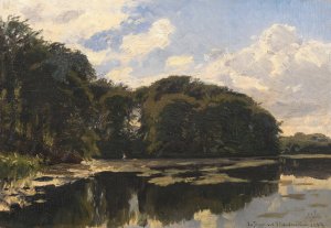 Ein stiller Teich by Godfred Christensen Oil Painting