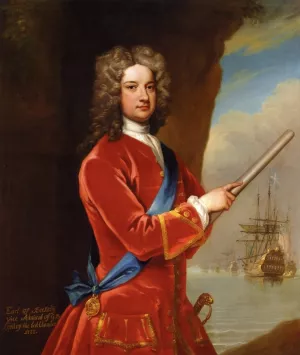 Portrait of Admiral James Berkeley, 3rd Earl of Berkeley 1680 - 1736 by Godfrey Kneller - Oil Painting Reproduction