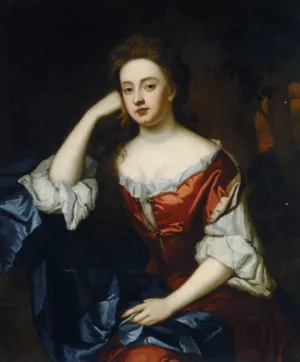 Portrait of Frances Jennings, Dutchess of Tyrconnel by Godfrey Kneller - Oil Painting Reproduction