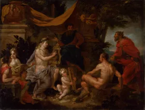 The Music Competition of Pan and Apollo by Godfried Maes Oil Painting