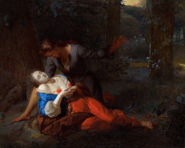 Cephalus and Procris  by Godfried Schalcken - Hand-Painted Oil Painting Reproduction