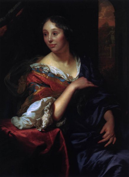 Portrait of Francoise van Diemen by Godfried Schalcken - Hand-Painted Oil Painting Reproduction