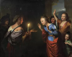 The Parable Of The Lost Piece Of Silver by Godfried Schalcken Oil Painting