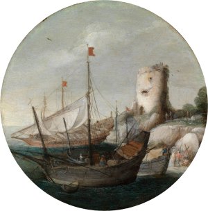 Anlandende Schiffe in einem sudlichen Hafen by Goffredo Wals Oil Painting