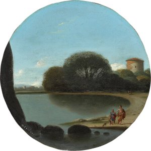 Kustenlandschaft mit Figuren by Goffredo Wals Oil Painting