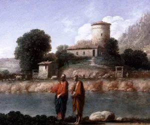 Landscape with Christ and St Peter painting by Goffredo Wals