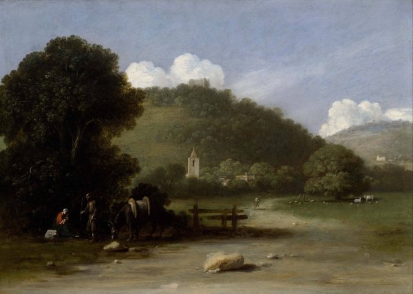 Main Product Photo of Landscape with the Rest on the Flight into Egypt Painting by Goffredo Wals
