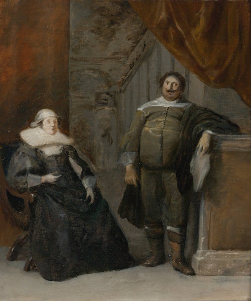 Main Product Photo of Portrait Of A Man And Woman Painting by Gonzales Coques