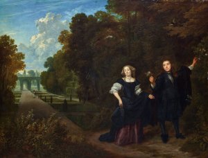 The Promenade by Gonzales Coques Oil Painting