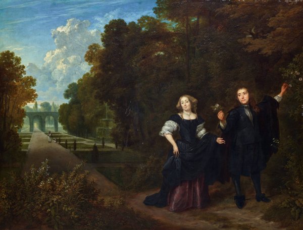 Main Product Photo of The Promenade  Painting by Gonzales Coques