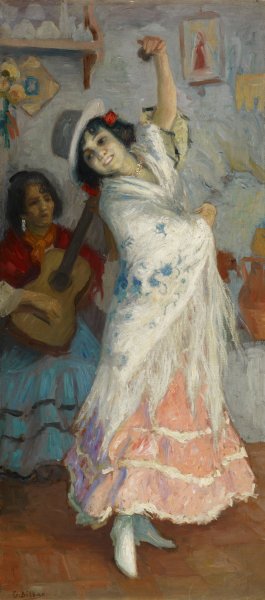 A Flamenco Dancer by Gonzalo Bilbao Martinez Oil Painting