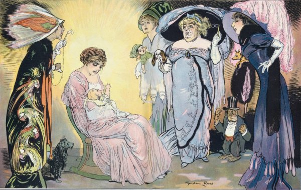 A mother! How odd!  by Gordon Ross - Hand-Painted Oil Painting Reproduction