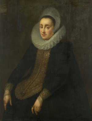 Lucretia del Prado, Wife of Jeremias Boudinois by Gortzius Geldorp Oil Painting