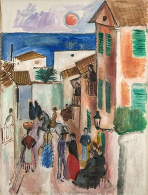 Street in Palma by Gosta Sandels Oil Painting