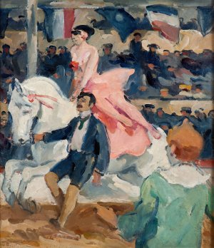 Horsewoman by Gosta Von Hennigs Oil Painting