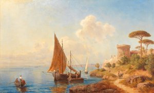 Fischer An Der Dalmatinischen Kuste by Gottfried Seelos Oil Painting