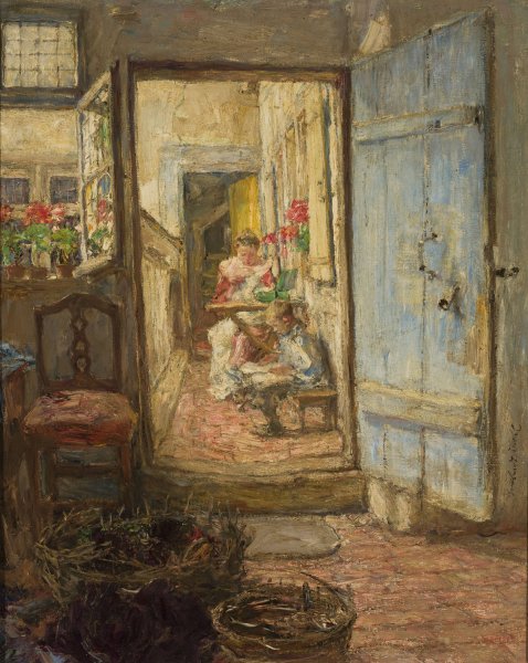 Main Product Photo of Blue door Painting by Gotthardt Kuehl