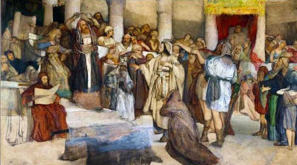 Main Product Photo of Jesus Before His Judges Painting by Maurycy Gottlieb