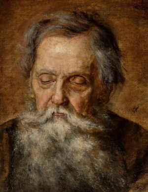 Portrait of a bearded old man by Maurycy Gottlieb Oil Painting