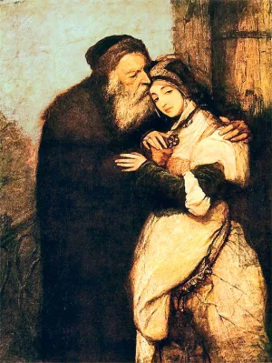 Shylock and Jessica by Maurycy Gottlieb - Oil Painting Reproduction