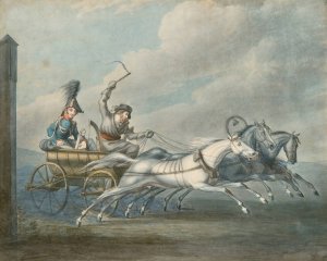 Officer Speeding Home by Gottlob Alexander Sauerweid Oil Painting