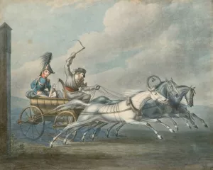 Officer Speeding Home Oil painting by Gottlob Alexander Sauerweid