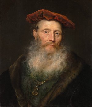 Bearded Man with a Velvet Cap by Govert Flinck Oil Painting