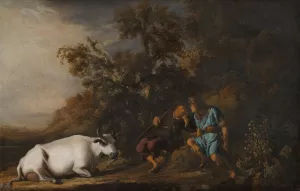 Mercury, Argus and Io by Govert Flinck Oil Painting