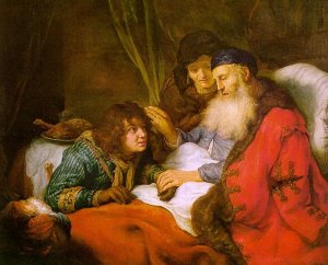 Isaac Blessing Jacob by Govert Teunisz. Flinck Oil Painting