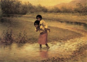 Eva and Greenie by Grace Carpenter Hudson Oil Painting