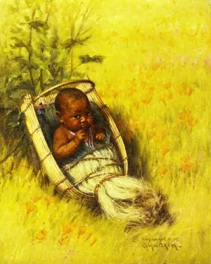 Indian Papoose Kawasi by Grace Carpenter Hudson - Oil Painting Reproduction